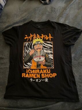 Y2K Naruto Ichiraku Ramen Graphic Tee - Black/Orange